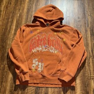 Smoke Rise Medium Men's Orange Gilded Grills Rhinestone Pullover Hoodie